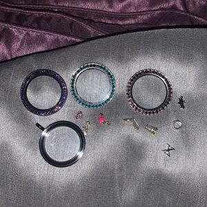 Origami Owl charms and locket faces w/ base